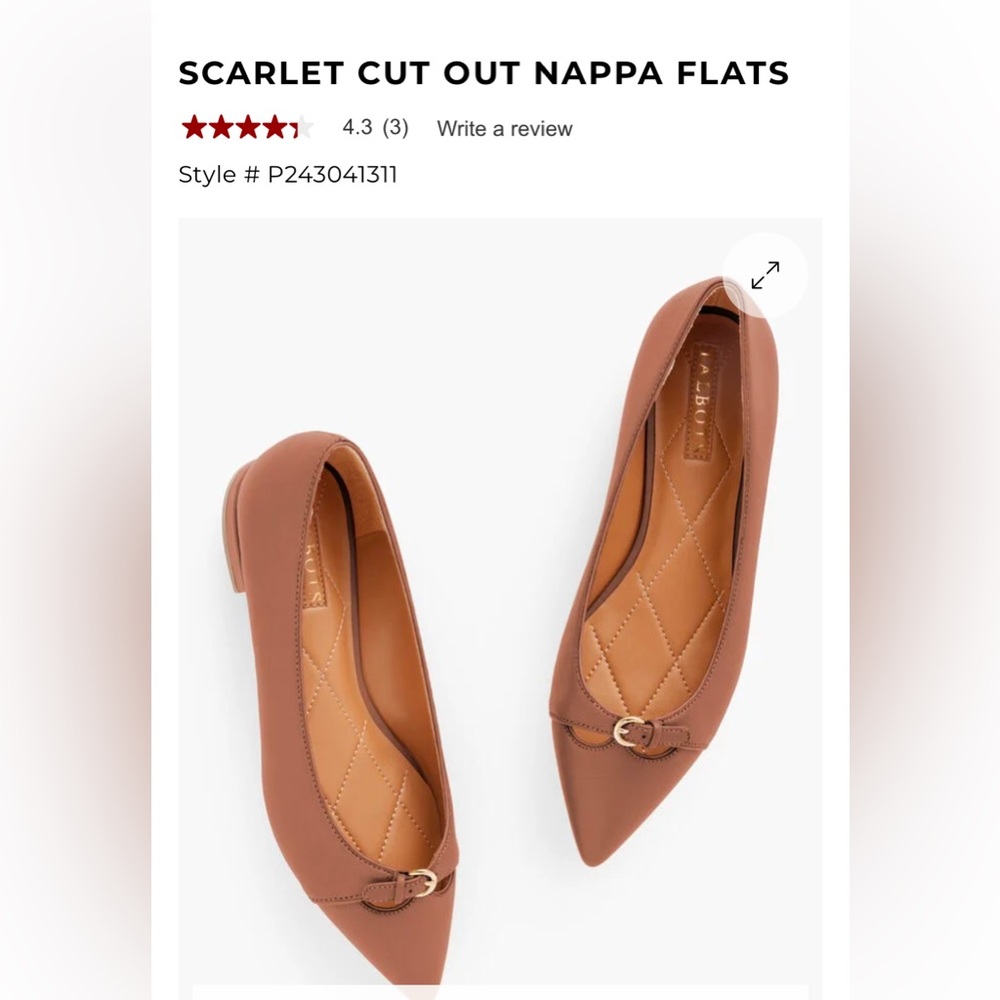Talbots Scarlet cut out Napa flats 6.5